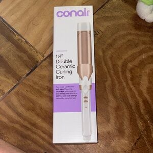 Conair 1.5" Double Ceramic Curling Iron - Rose Gold/White. BRAND NEW NEVER OPEN